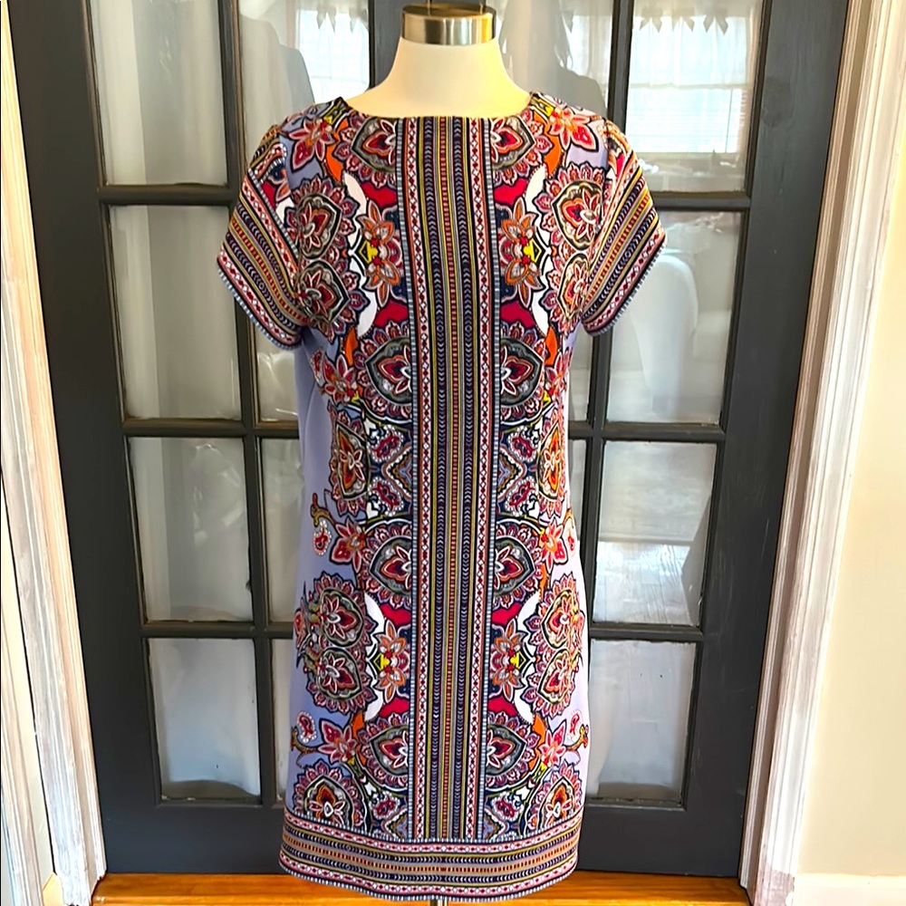 MELISSA PAIGE BLUE PAISLEY PRINT DRESS L